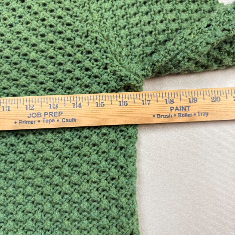 LL Bean Green Wool Angora Popcorn Knit Cardigan Sweater Womens Medium Regular - Picture 3 of 7